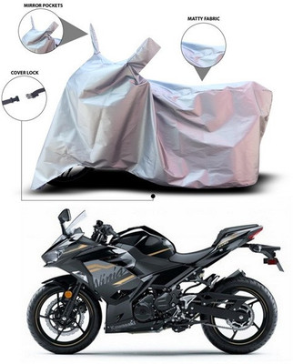 ANTHUB Waterproof Two Wheeler Cover for Kawasaki(Ninja, Silver)