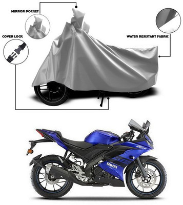 ANTHUB Waterproof Two Wheeler Cover for Yamaha(R15 V3, Silver)