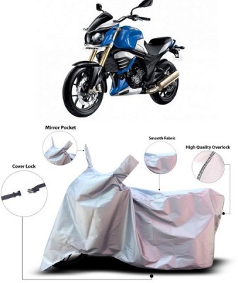 SEBONGO Waterproof Two Wheeler Cover for Mahindra(Mojo, Silver)