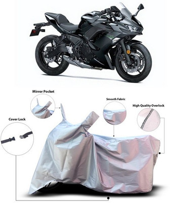 ANTHUB Waterproof Two Wheeler Cover for Kawasaki(Ninja 650, Silver)