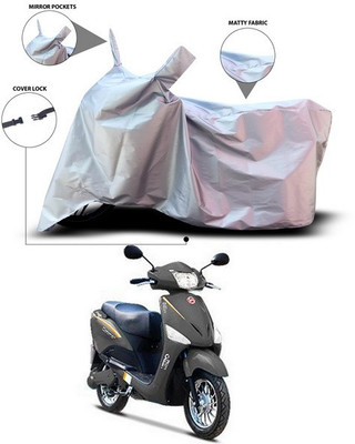SEBONGO Waterproof Two Wheeler Cover for Hero(Electric Optima, Silver)