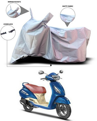 ANTHUB Waterproof Two Wheeler Cover for TVS(Jupiter, Silver)