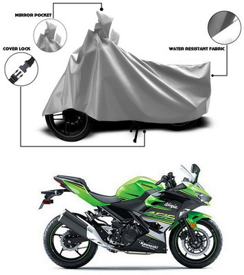SEBONGO Waterproof Two Wheeler Cover for Kawasaki(Ninja, Silver)