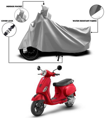 ANTHUB Waterproof Two Wheeler Cover for Vespa(Vespa, Silver)