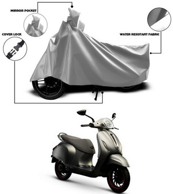 ANTHUB Waterproof Two Wheeler Cover for Bajaj(Chetak, Silver)