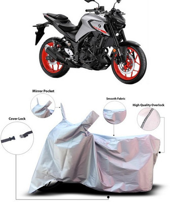 ANTHUB Waterproof Two Wheeler Cover for Yamaha(MT 9, Silver)