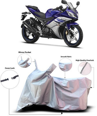 ANTHUB Waterproof Two Wheeler Cover for Yamaha(YZF R15 Ver 2.0, Silver)