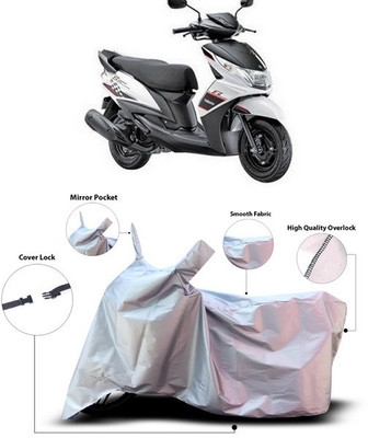 SEBONGO Waterproof Two Wheeler Cover for Yamaha(Ray Z, Silver)