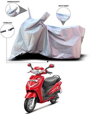 ANTHUB Waterproof Two Wheeler Cover for Hero(Duet, Silver)