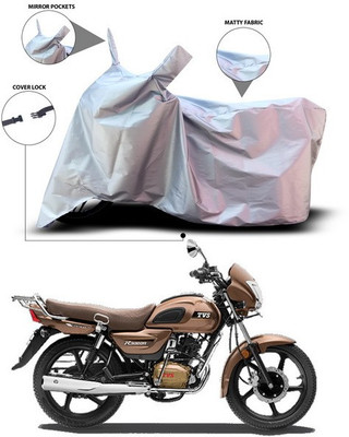 SEBONGO Waterproof Two Wheeler Cover for TVS(Radeon, Silver)