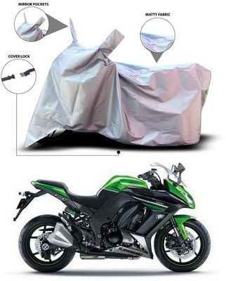 ANTHUB Waterproof Two Wheeler Cover for Kawasaki(Ninja, Silver)