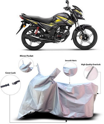 SEBONGO Waterproof Two Wheeler Cover for Honda(CB Shine, Silver)
