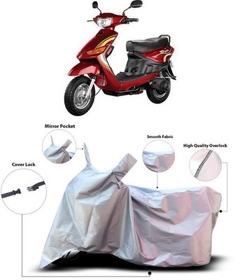 SEBONGO Waterproof Two Wheeler Cover for Indus(Yo Spark, Silver)