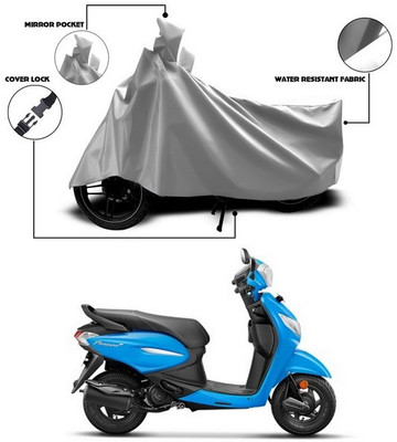 ANTHUB Waterproof Two Wheeler Cover for Hero(Pleasure+ 110, Silver)