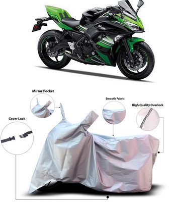 ANTHUB Waterproof Two Wheeler Cover for Kawasaki(Ninja 650, Silver)