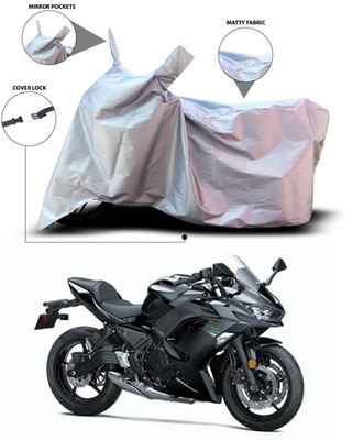 ANTHUB Waterproof Two Wheeler Cover for Kawasaki(Ninja 650, Silver)