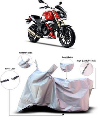 SEBONGO Waterproof Two Wheeler Cover for Mahindra(MOJO XT 300, Silver)
