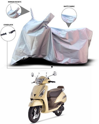 SEBONGO Waterproof Two Wheeler Cover for TVS(Jupiter classic, Silver)