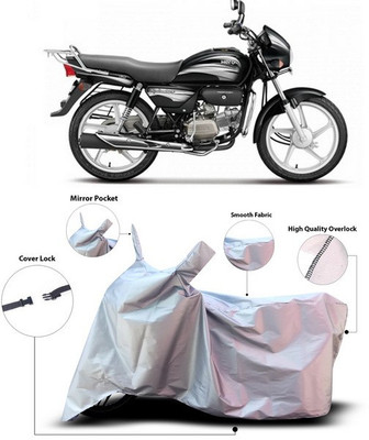 ANTHUB Waterproof Two Wheeler Cover for Hero(Splendor Plus, Silver)
