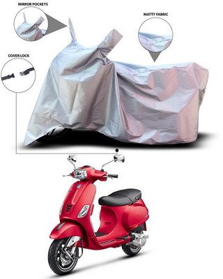 SEBONGO Waterproof Two Wheeler Cover for Vespa(Vespa, Silver)