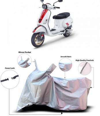 SEBONGO Waterproof Two Wheeler Cover for Vespa(Vespa, Silver)