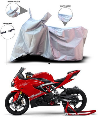 ANTHUB Waterproof Two Wheeler Cover for TVS(Apache RR 310, Silver)