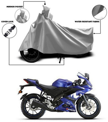 ANTHUB Waterproof Two Wheeler Cover for Yamaha(R15 V3, Silver)