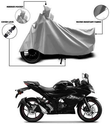 ANTHUB Two Wheeler Cover for Suzuki(Gixxer SF, Silver)