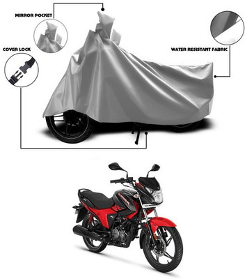ANTHUB Waterproof Two Wheeler Cover for Hero(Glamour, Silver)