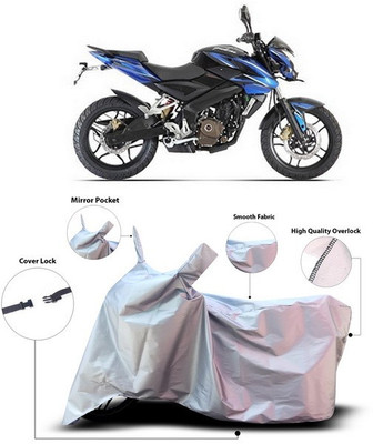 ANTHUB Waterproof Two Wheeler Cover for Bajaj(Pulsar 200 NS DTS-i, Silver)