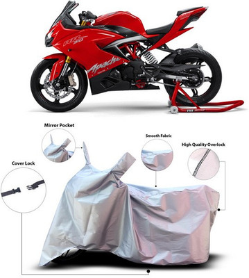 ANTHUB Waterproof Two Wheeler Cover for TVS(Apache RR 310, Silver)
