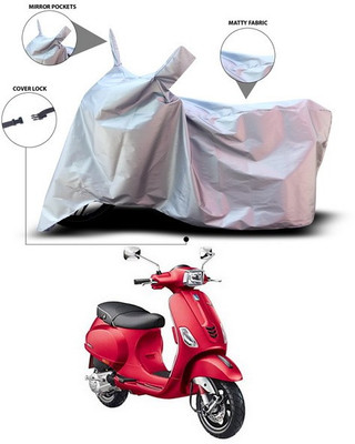 ANTHUB Waterproof Two Wheeler Cover for Vespa(Vespa, Silver)