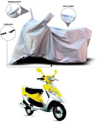 ANTHUB Waterproof Two Wheeler Cover for TVS(Scooty Pep+, Silver)