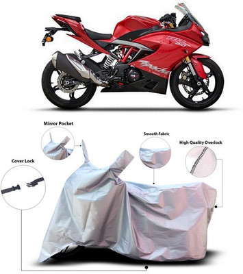 ANTHUB Waterproof Two Wheeler Cover for TVS(Apache RR 310, Silver)