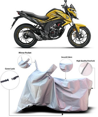 ANTHUB Waterproof Two Wheeler Cover for Honda(CB Hornet 160, Silver)