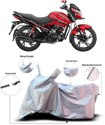 ANTHUB Waterproof Two Wheeler Cover for Hero(Glamour i3s, Silver)