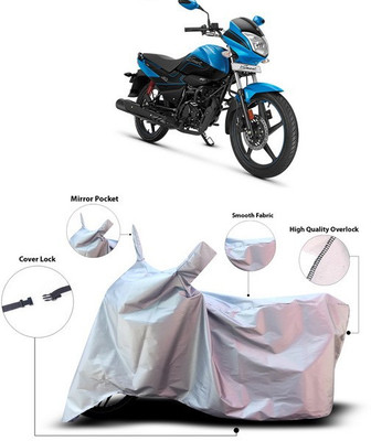 ANTHUB Waterproof Two Wheeler Cover for Hero(Splendor I Smart, Silver)