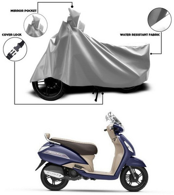 SEBONGO Waterproof Two Wheeler Cover for TVS(Jupiter, Silver)