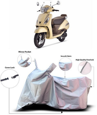 ANTHUB Waterproof Two Wheeler Cover for TVS(Jupiter classic, Silver)