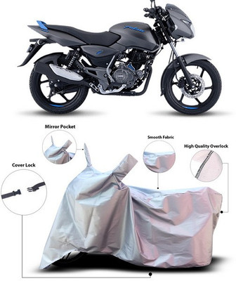 ANTHUB Waterproof Two Wheeler Cover for Bajaj(Pulsar 125, Silver)