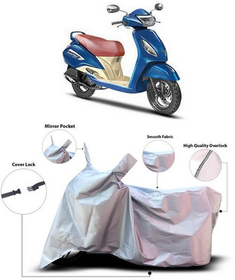 SEBONGO Waterproof Two Wheeler Cover for TVS(Jupiter, Silver)