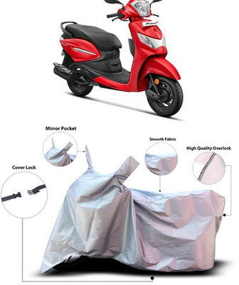 ANTHUB Waterproof Two Wheeler Cover for Hero(Pleasure+ 110, Silver)