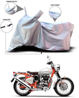 SEBONGO Waterproof Two Wheeler Cover for Royal Enfield(Bullet Trials 350, Silver)