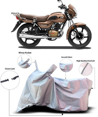 SEBONGO Waterproof Two Wheeler Cover for TVS(Radeon, Silver)