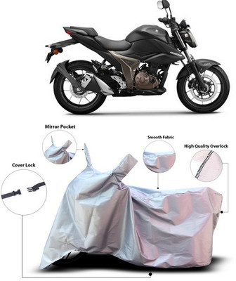 ANTHUB Waterproof Two Wheeler Cover for Suzuki(Gixxer 250, Silver)