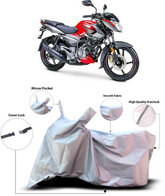 SEBONGO Waterproof Two Wheeler Cover for Bajaj(Pulsar 160 NS DTS-i, Silver)