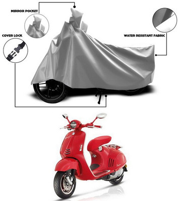 SEBONGO Waterproof Two Wheeler Cover for Vespa(Vespa, Silver)
