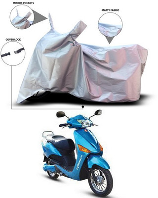 SEBONGO Waterproof Two Wheeler Cover for Hero(Electric Optima, Silver)