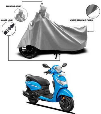 ANTHUB Waterproof Two Wheeler Cover for Hero(Pleasure+ 110, Silver)