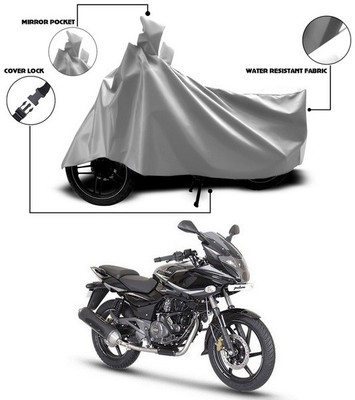 ANTHUB Two Wheeler Cover for Bajaj(Pulsar 220 DTS-i, Silver)